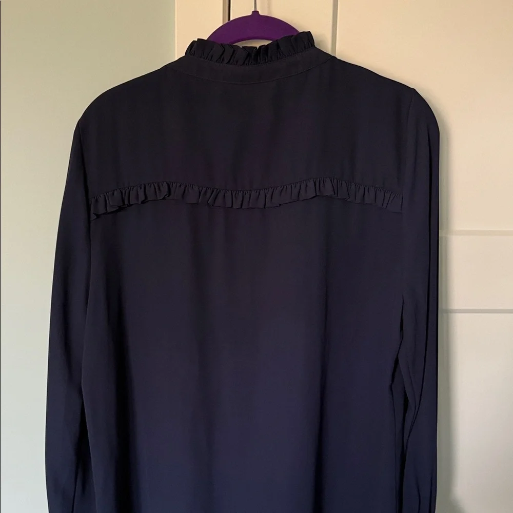 Evy's Tree Navy Ruffled Blouse - Picture 5 of 5